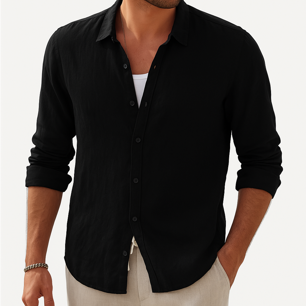 Men's Sustainable Linen Shirt - Breathable, Lightweight All-Season Casual Wear