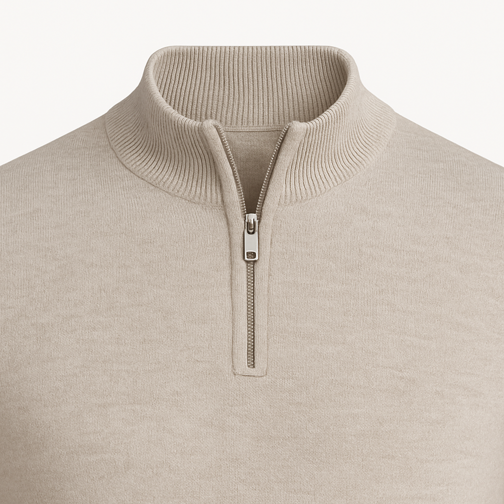 Men’s Lightweight Zip-Neck Jumper for Spring/Summer Layering