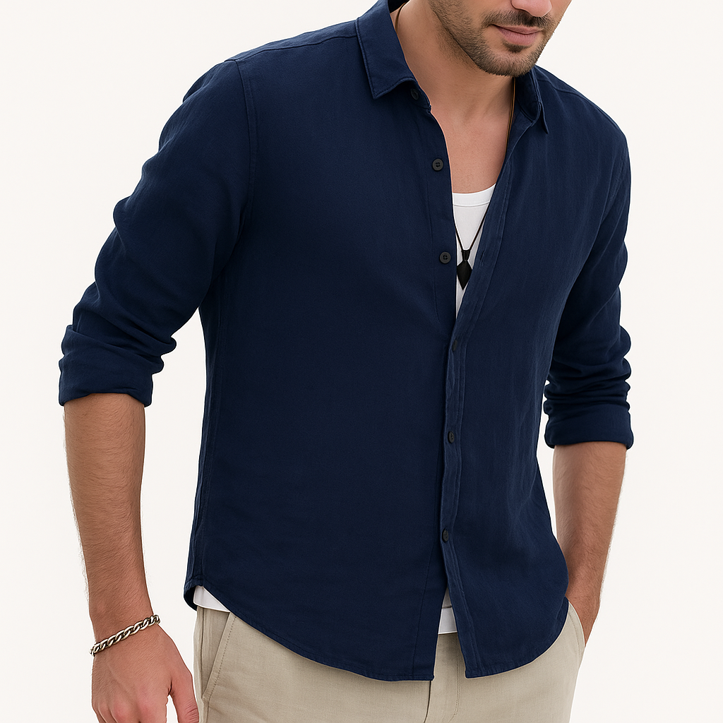 Men's Sustainable Linen Shirt - Breathable, Lightweight All-Season Casual Wear
