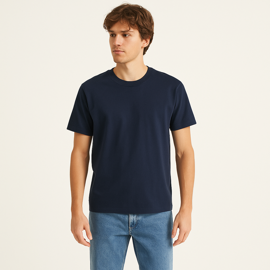 Men's 100% Cotton Crew Neck T-Shirt – Breathable Summer Fit