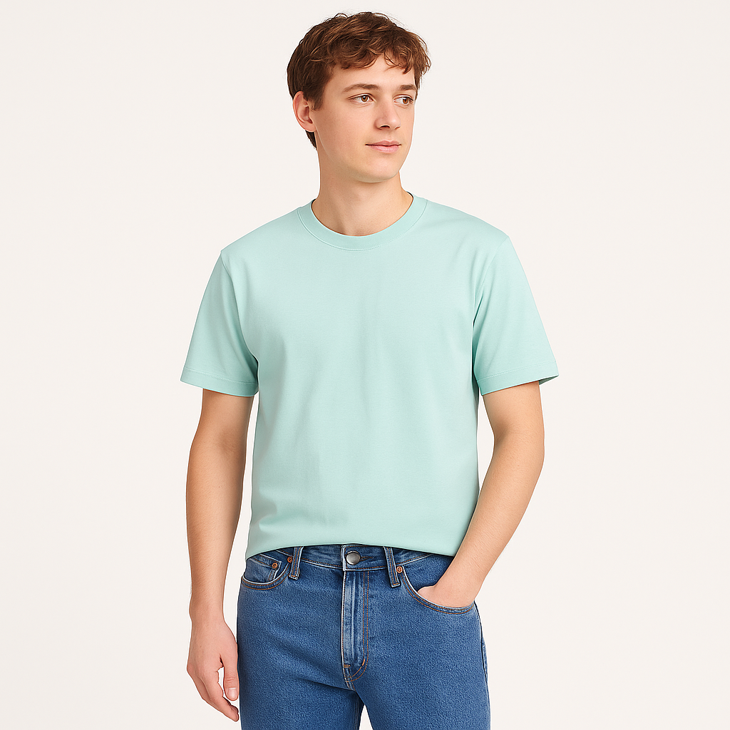 Men's 100% Cotton Crew Neck T-Shirt – Breathable Summer Fit