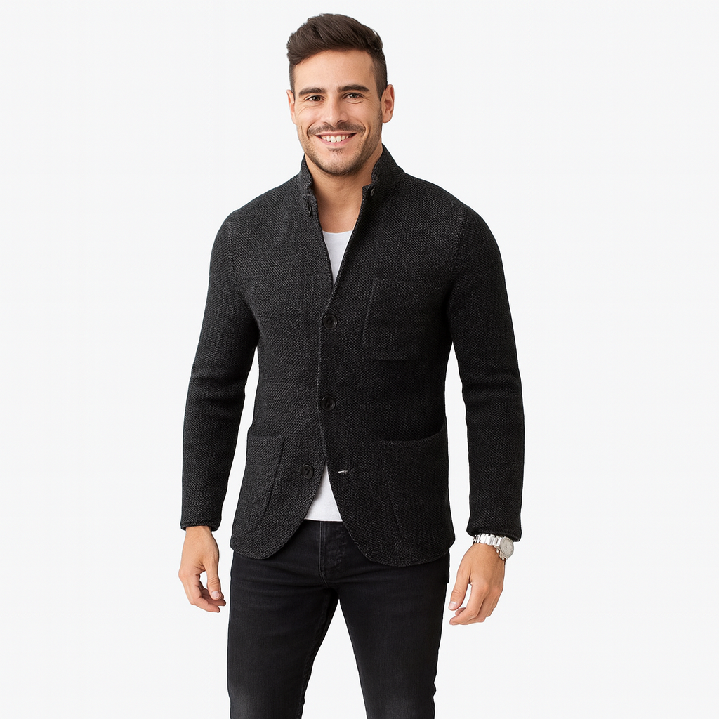 Men’s Smart Knit Wool Cardigan – Warm & Stylish Layer