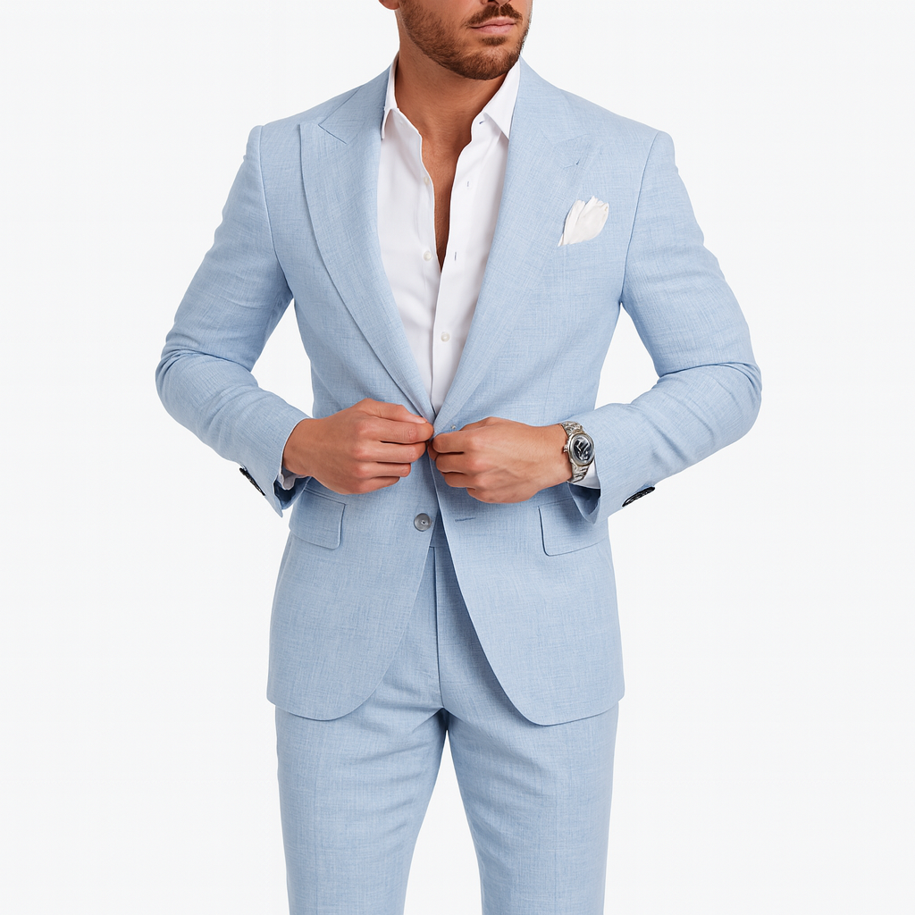 Lightweight Linen Two-Piece Suit for Men – Summer Tailored Set