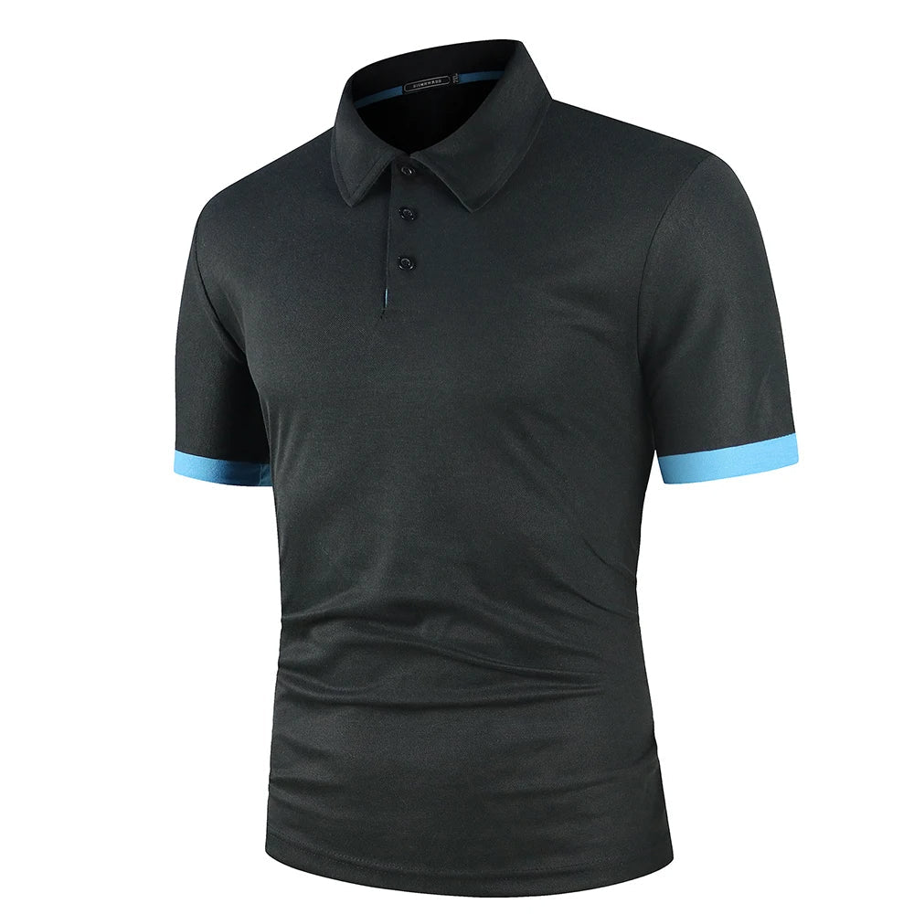 Men’s Slim Lightweight Blue Polo Shirt – Smart Spring Top