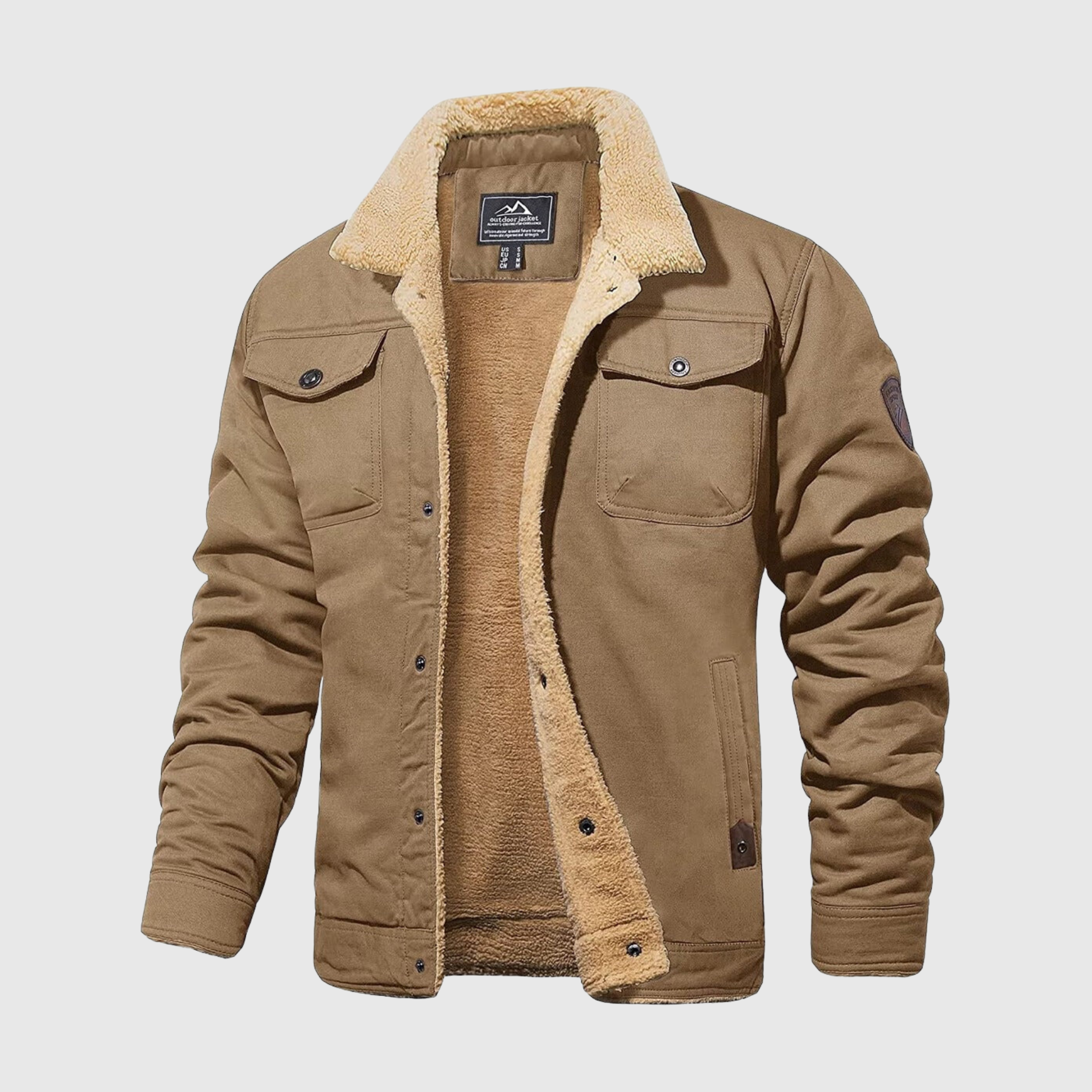 Men’s Tough Sherpa-Lined Bomber Jacket for Classic Cold Style