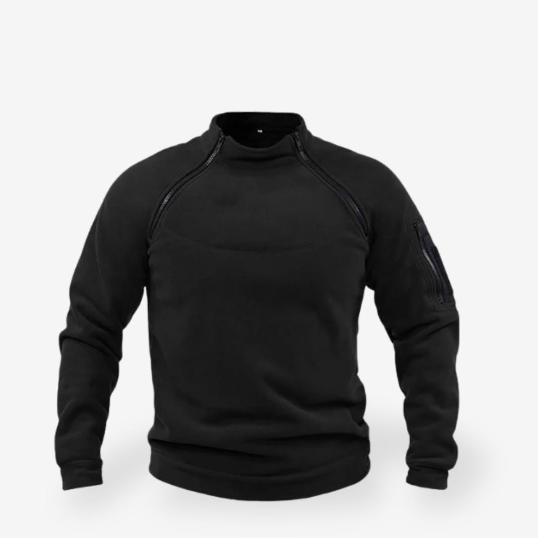 Men’s Tactical Thermal Jumper – Waffle Knit, Half-Zip, Casual Outdoor