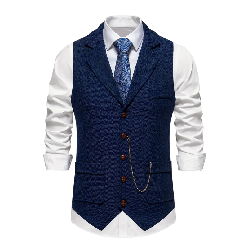 Men’s Elegant Lapel Waistcoat – Smart Tailored Vest for Spring/Summer