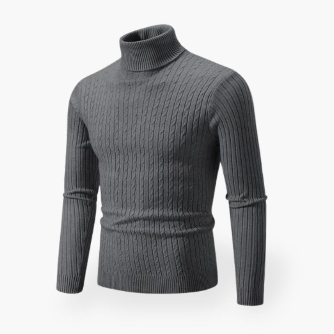 Men’s Merino Wool Turtleneck Sweater – Lightweight Knit, Smart-Casual