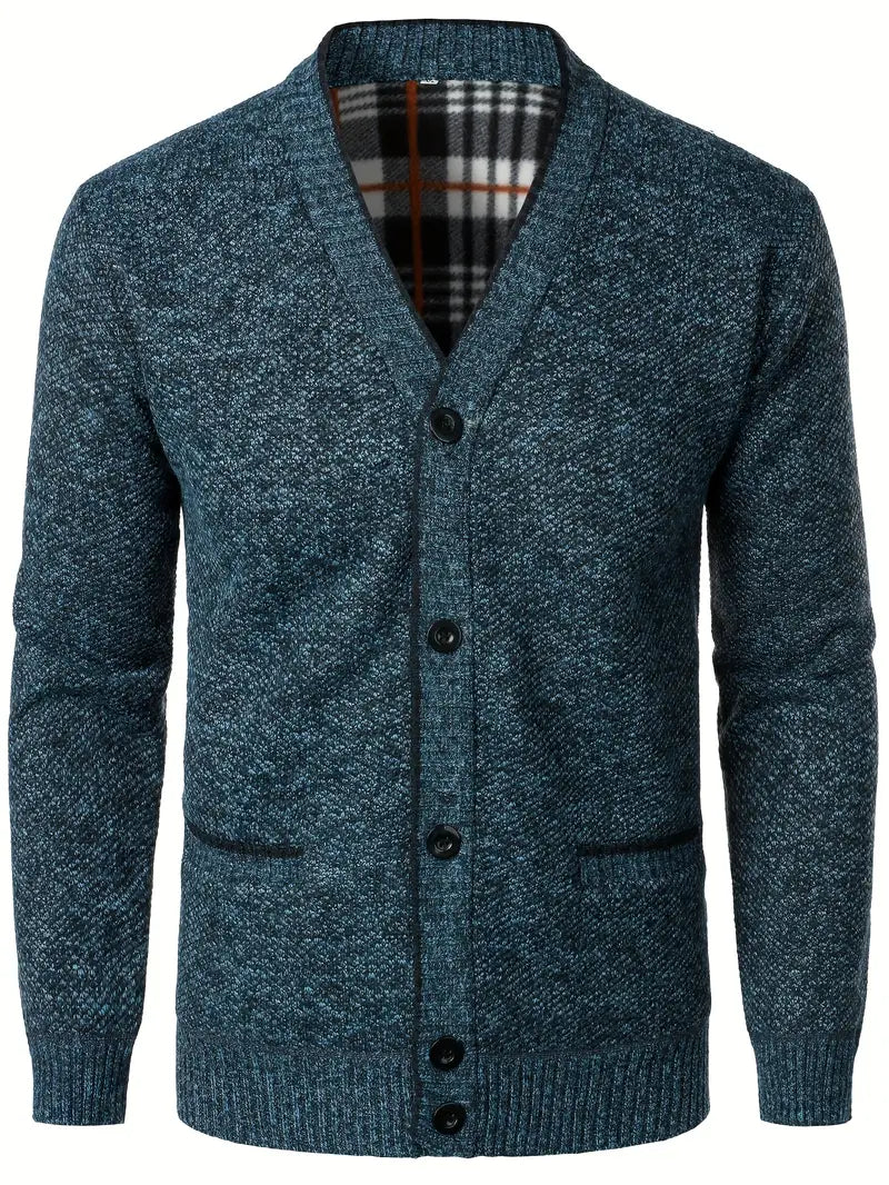Men’s Classic V-Neck Button Vest – Smart Knit Layer
