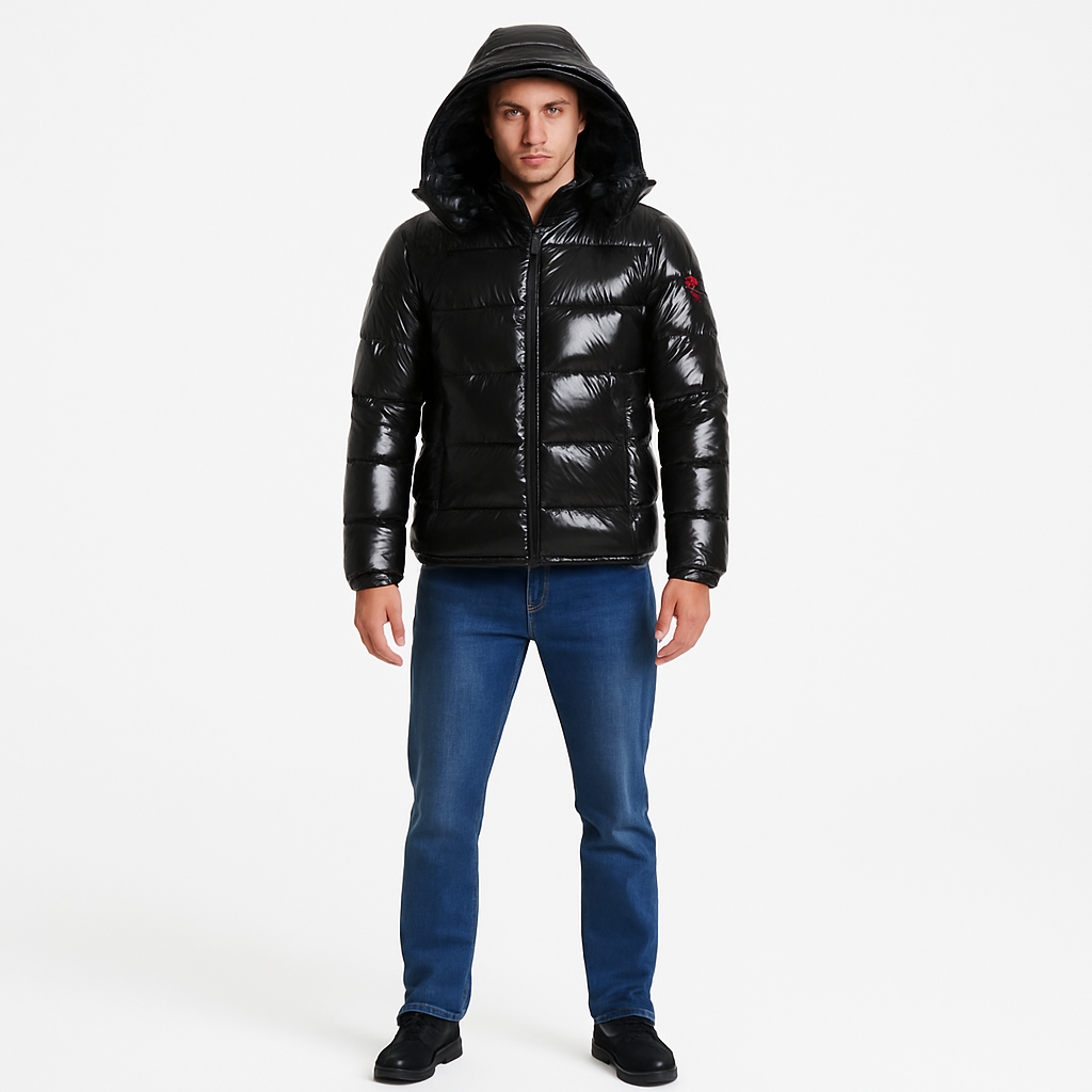 Men’s Waterproof Insulated Winter Coat with Hood – Outdoor Warmth