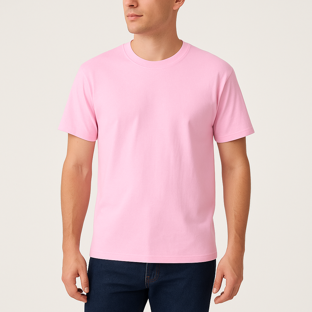Men's 100% Cotton Crew Neck T-Shirt – Breathable Summer Fit