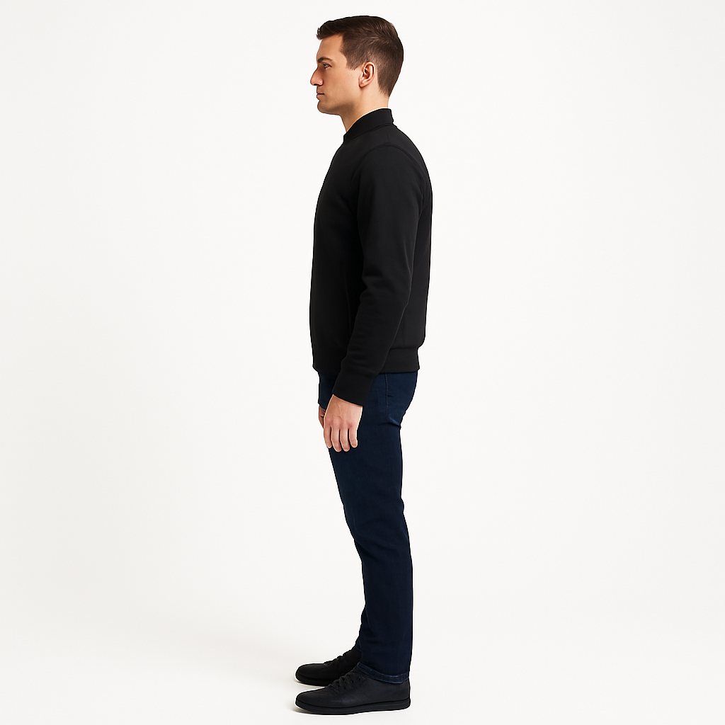 Men’s Baseball Varsity Jacket – Wool Body, Leather Sleeves, Snaps