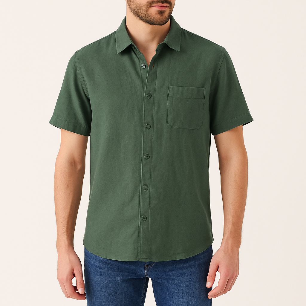 Men's Short Sleeve Linen Shirt – Lightweight Summer Button-Up