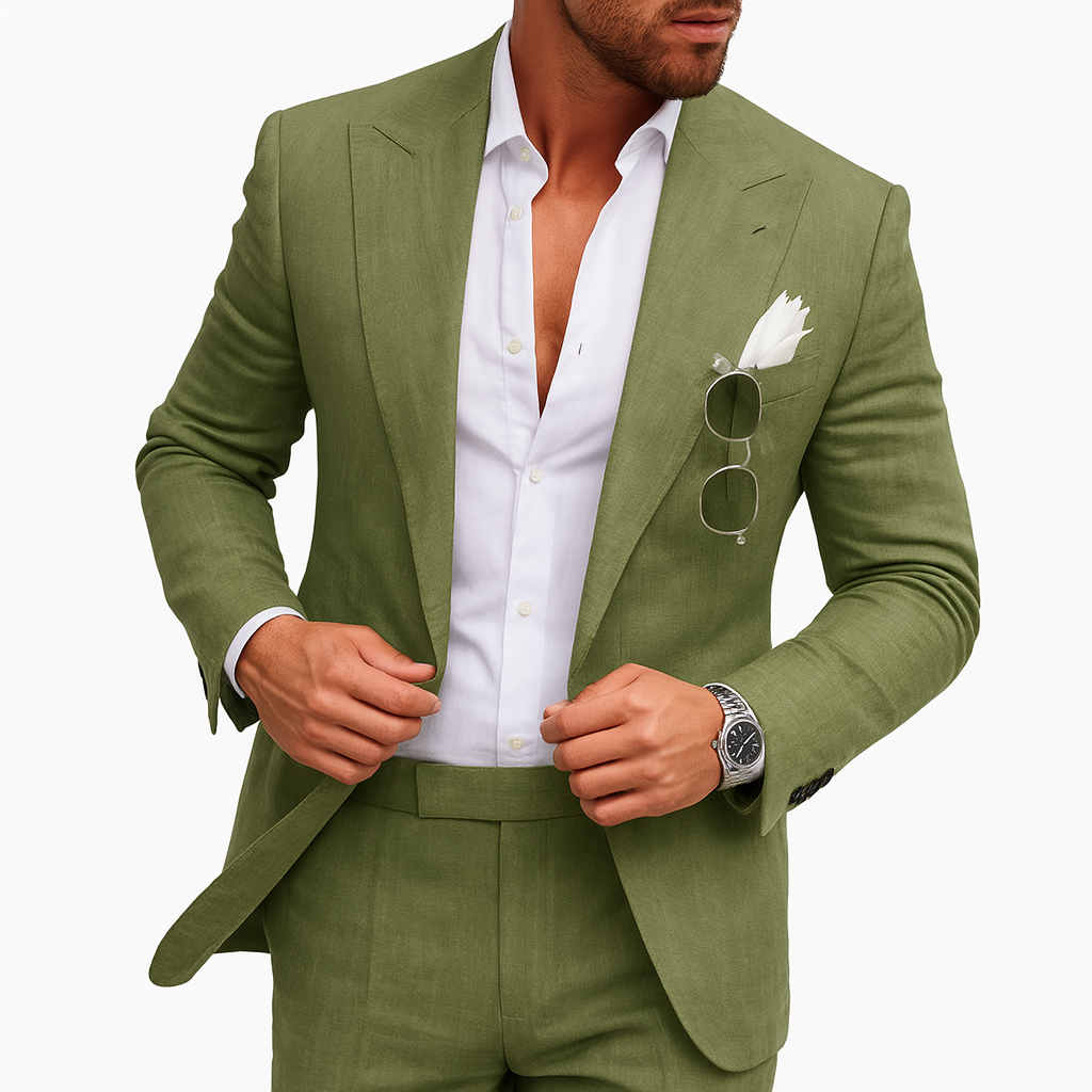 Lightweight Linen Two-Piece Suit for Men – Summer Tailored Set