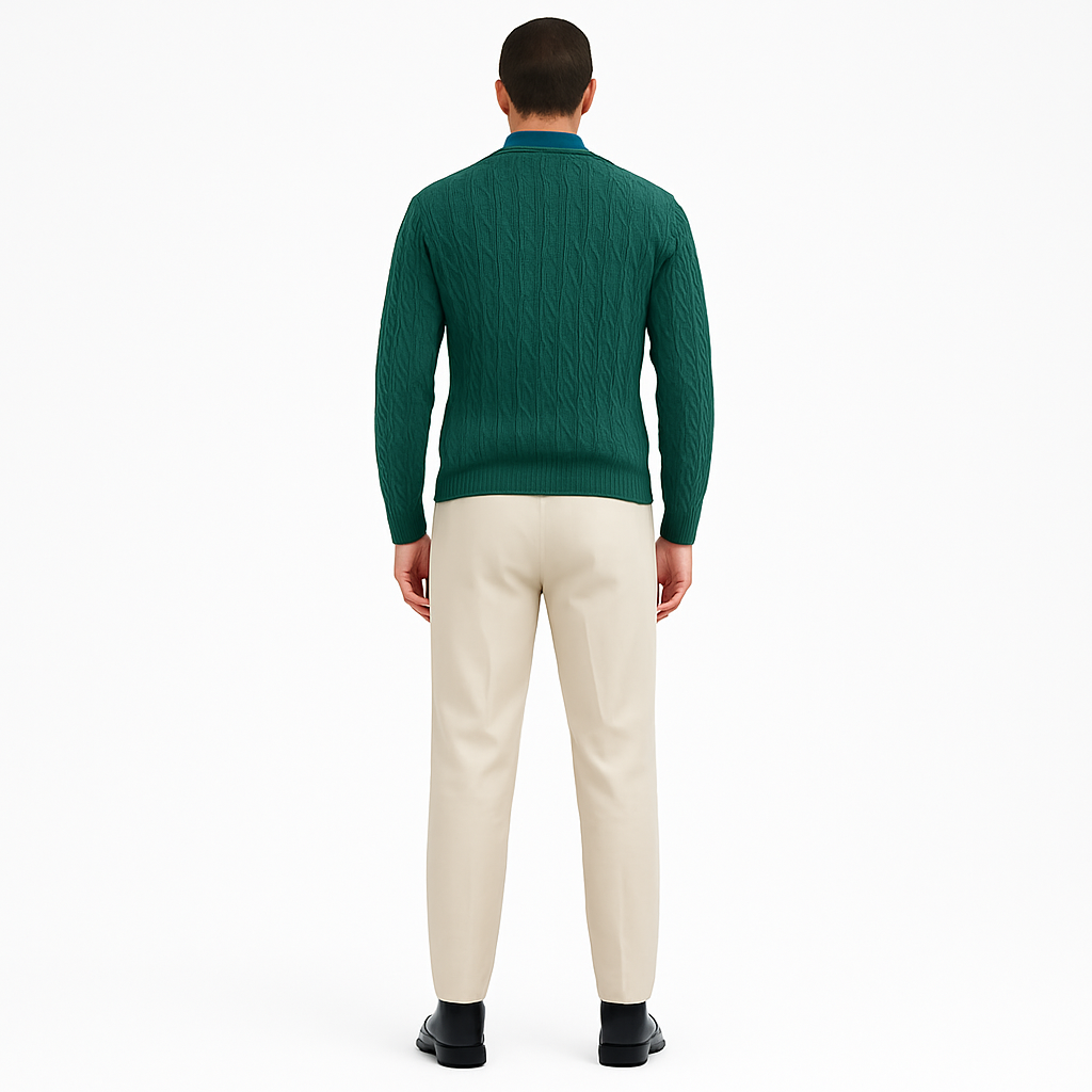Men’s Chunky Knit Jumper – Warm Wool Blend, Cosy Cable Design