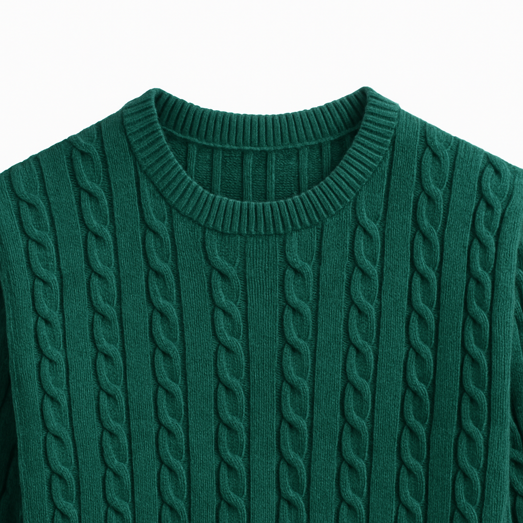 Men’s Chunky Knit Jumper – Warm Wool Blend, Cosy Cable Design