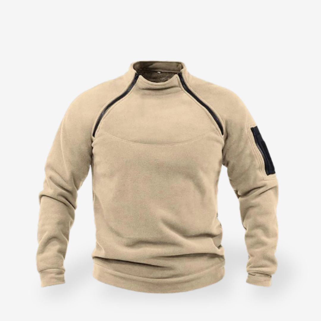 Men’s Tactical Thermal Jumper – Waffle Knit, Half-Zip, Casual Outdoor