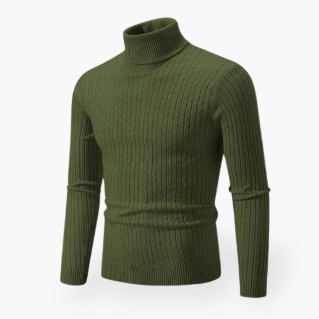 Men’s Merino Wool Turtleneck Sweater – Lightweight Knit, Smart-Casual