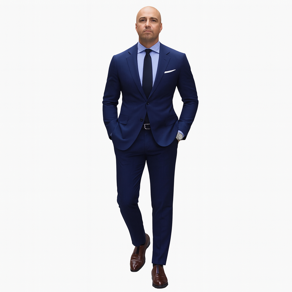 Men’s 2-Piece Stand Collar Suit – Tailored Slim-Fit Tailoring