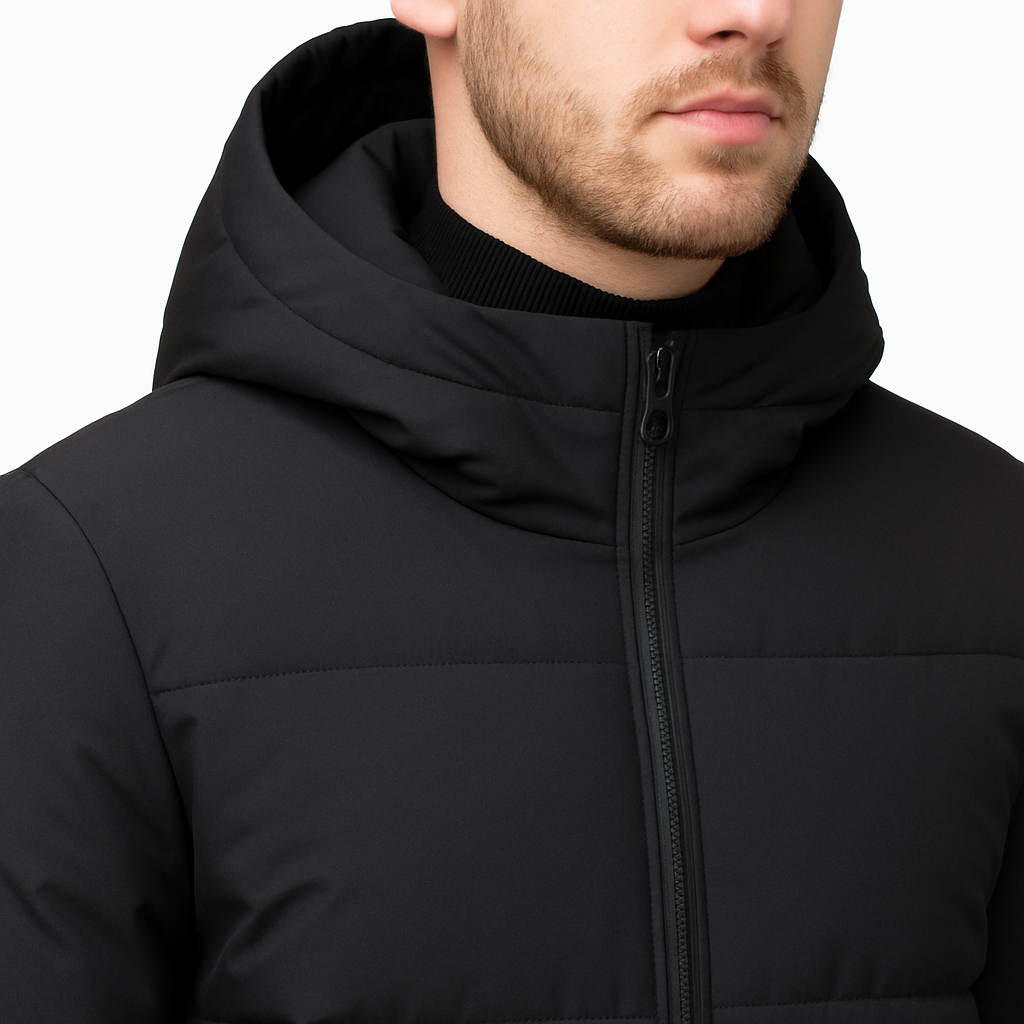 Men’s Warm Winter Coat – Insulated Hooded Puffer, Water-Resistant (Slim Fit)