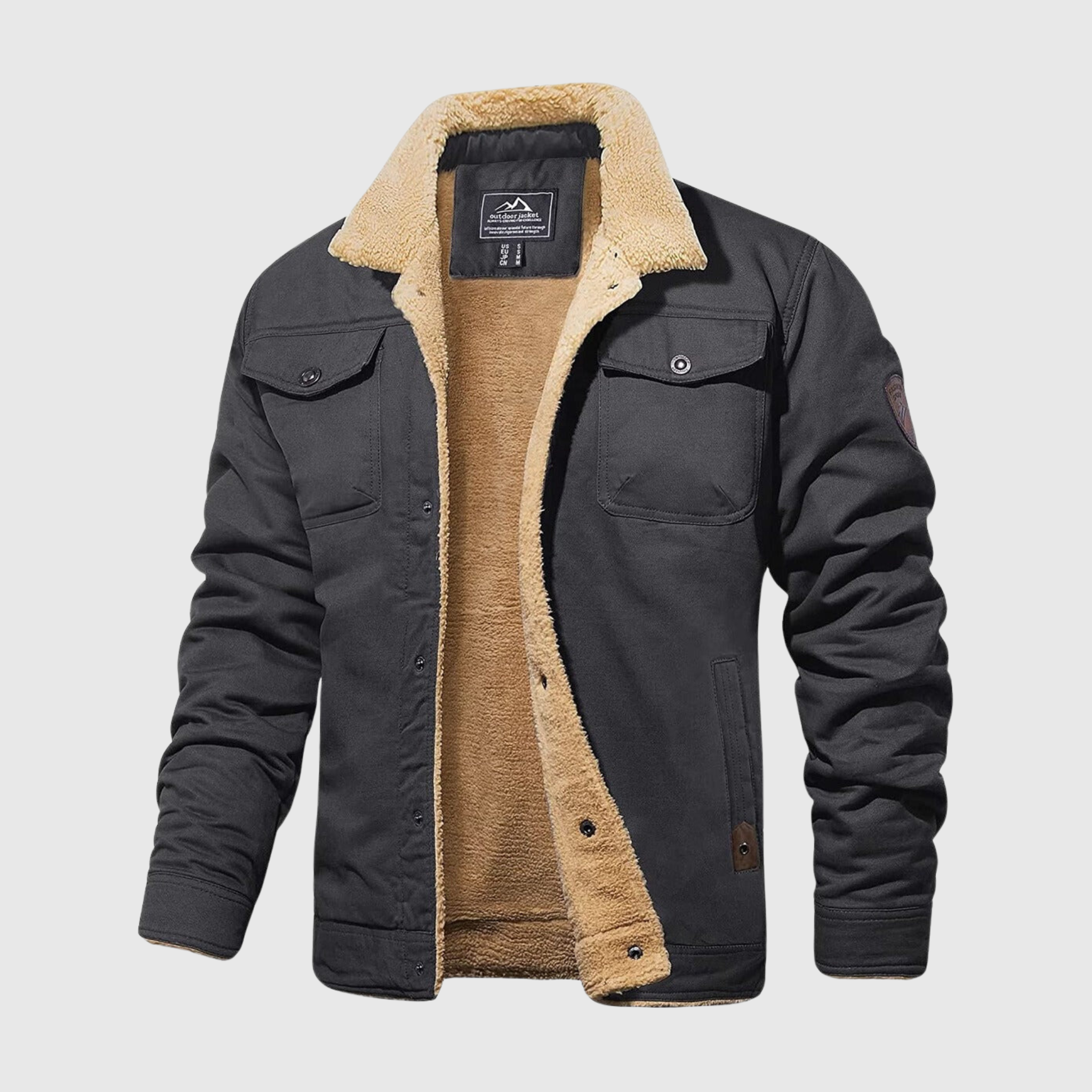 Men’s Tough Sherpa-Lined Bomber Jacket for Classic Cold Style