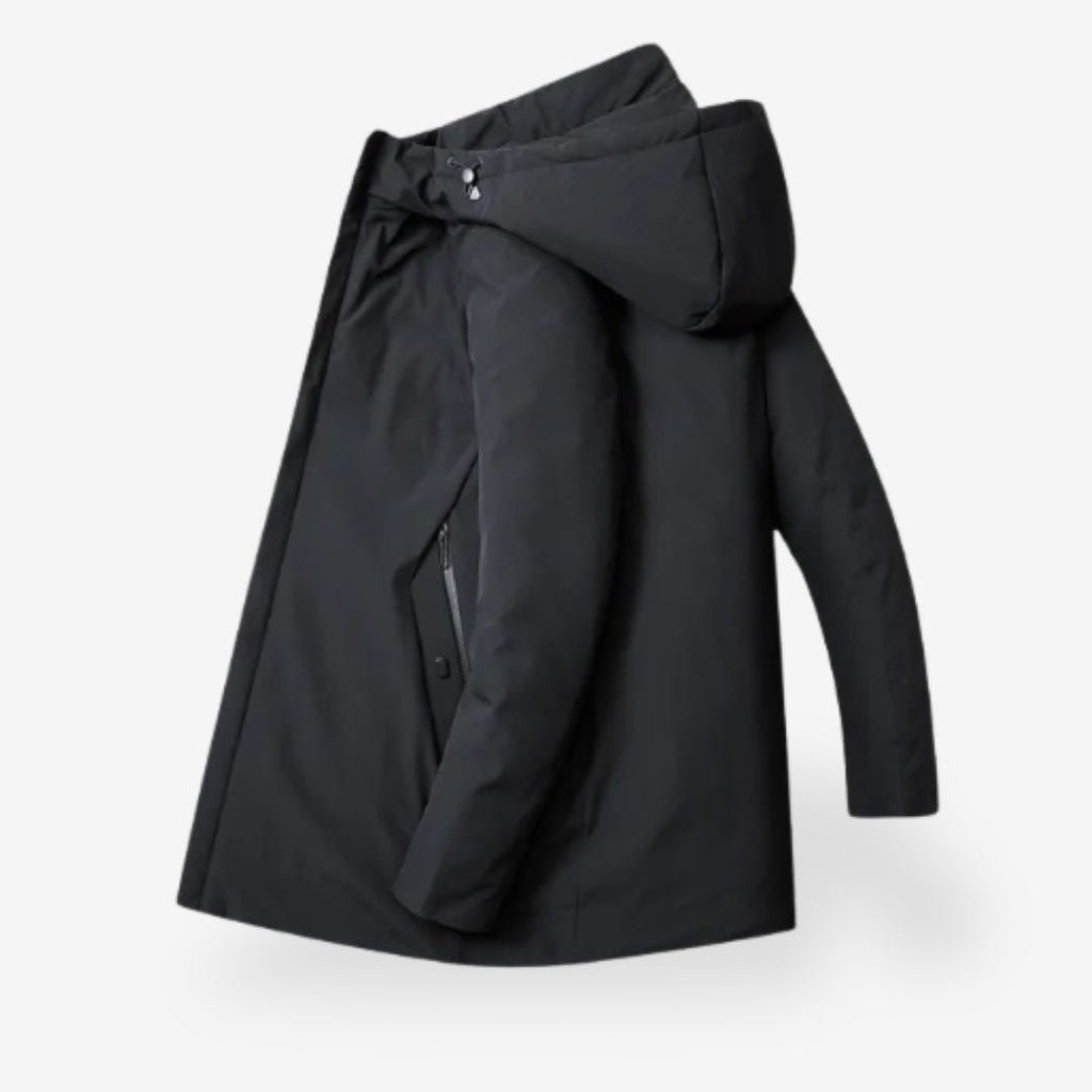 Men’s Warm Winter Coat – Insulated Hooded Puffer, Water-Resistant (Slim Fit)