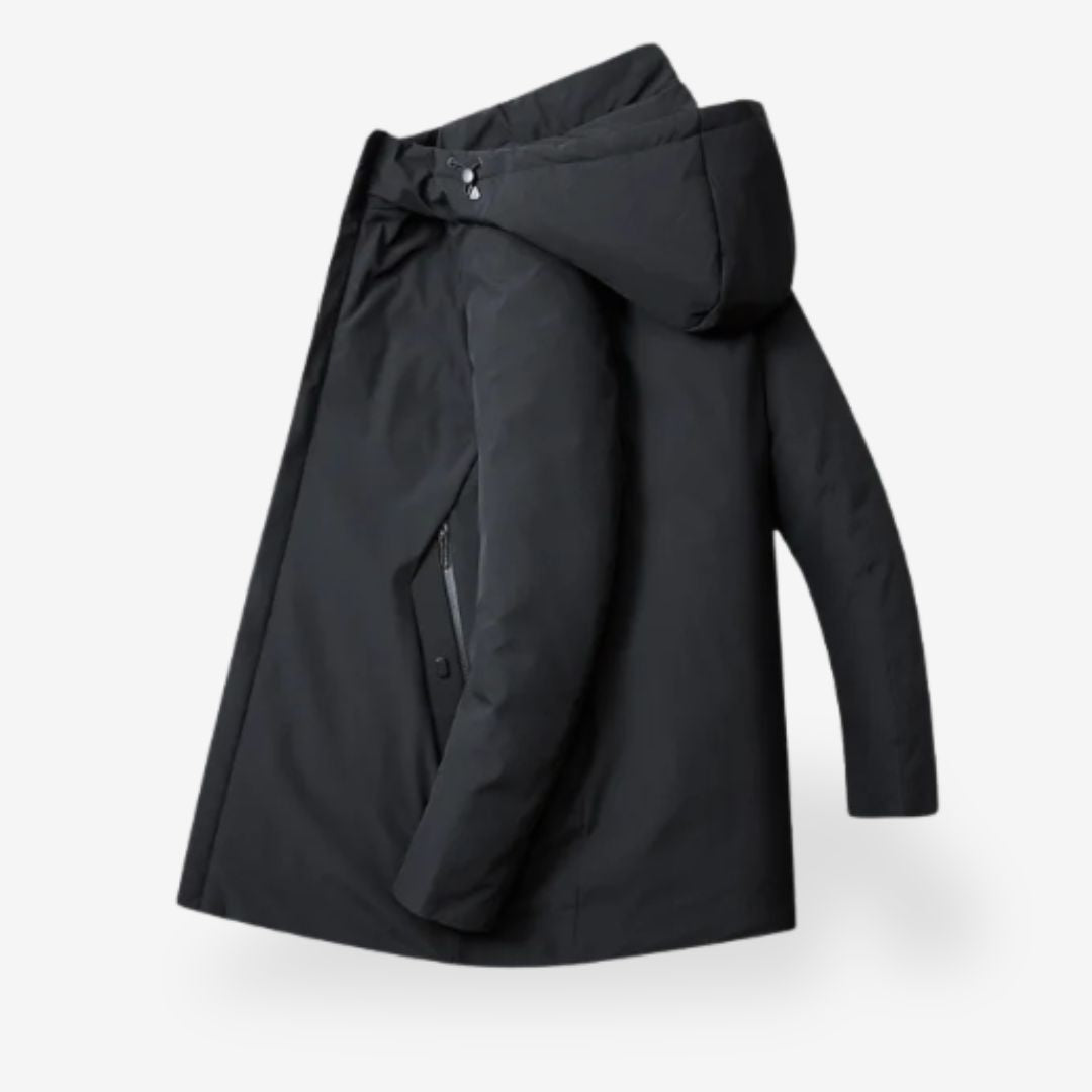 Men’s Warm Winter Coat – Insulated Hooded Puffer, Water-Resistant (Slim Fit)