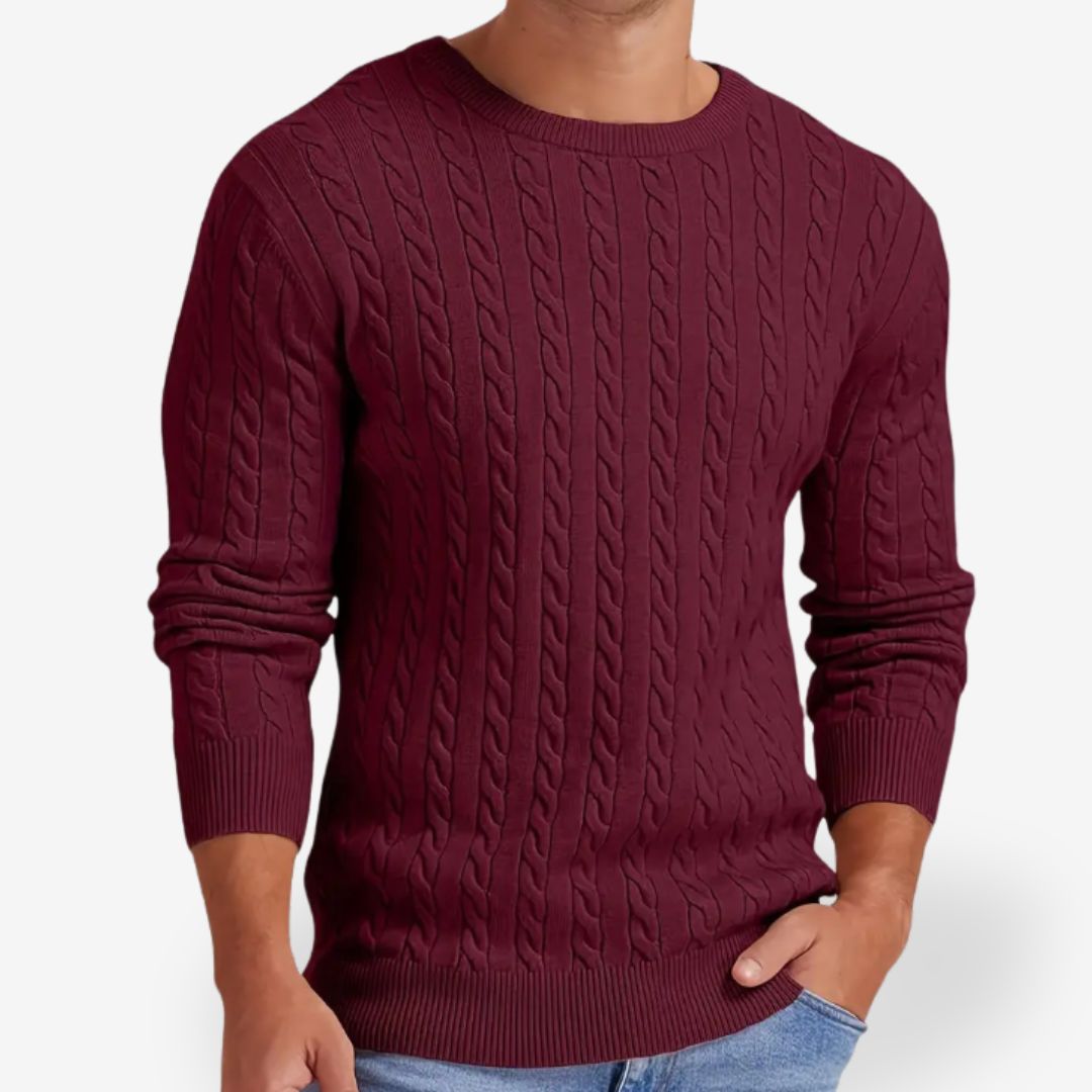 Men’s Chunky Knit Jumper – Warm Wool Blend, Cosy Cable Design