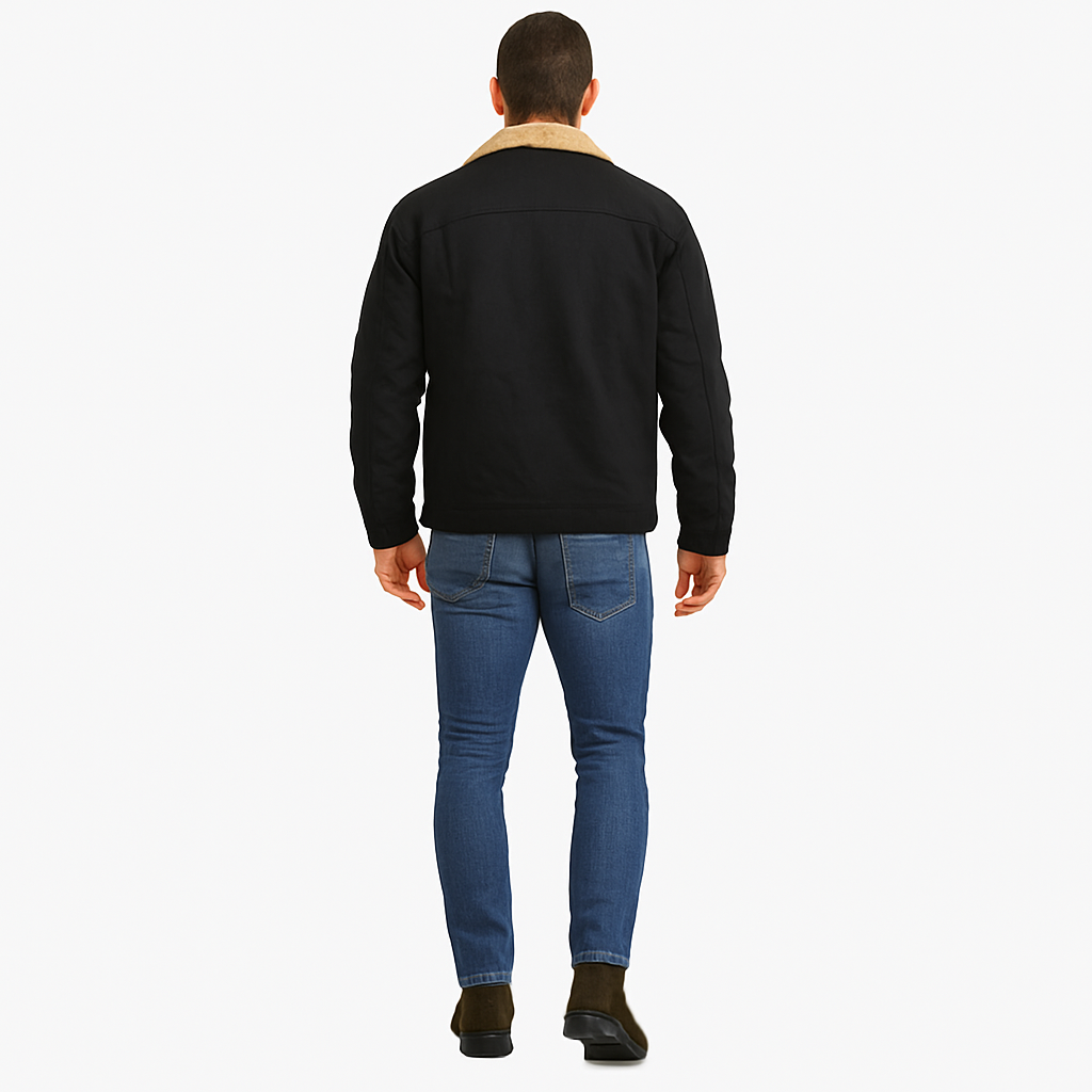 Men’s Tough Sherpa-Lined Bomber Jacket for Classic Cold Style