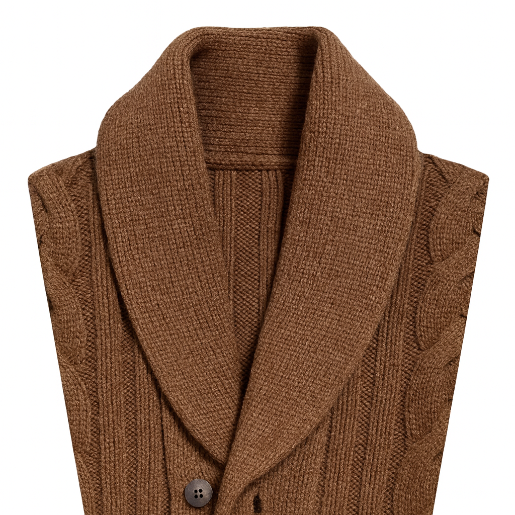 Men’s Shawl-Collar Cardigan – Smart Knit Layer for Spring