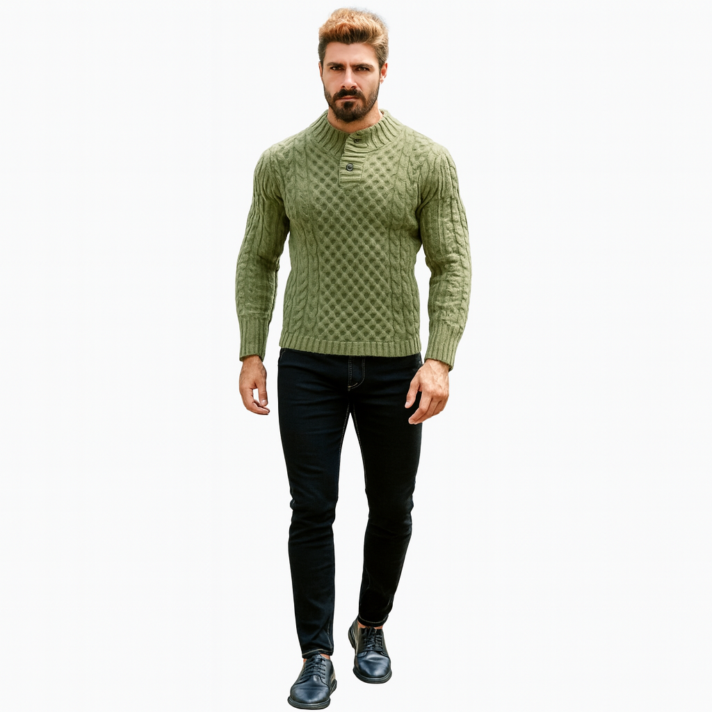 Men’s Premium Knitted Jumper – Warm Wool Blend, Soft Crew-Neck