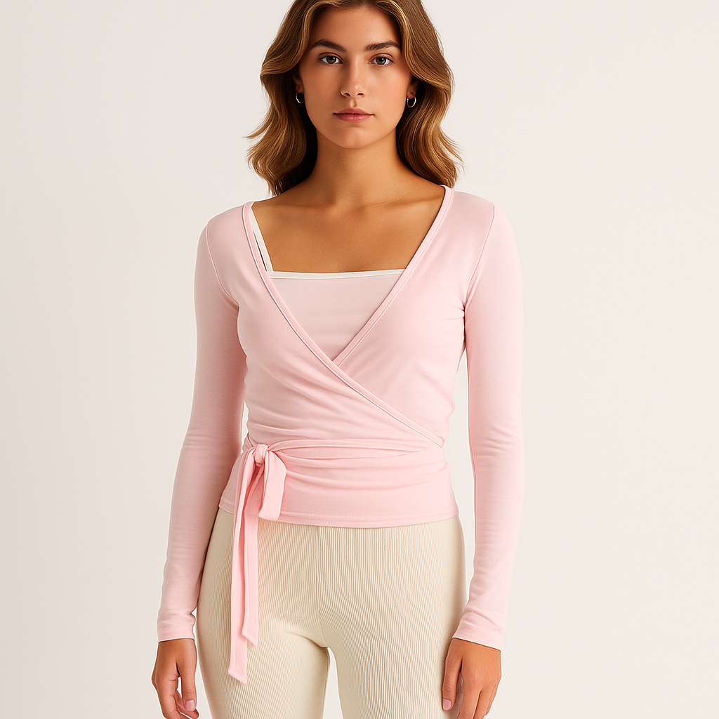 Women's Long Sleeve Pilates Top – Stretch Fit Workout Shirt