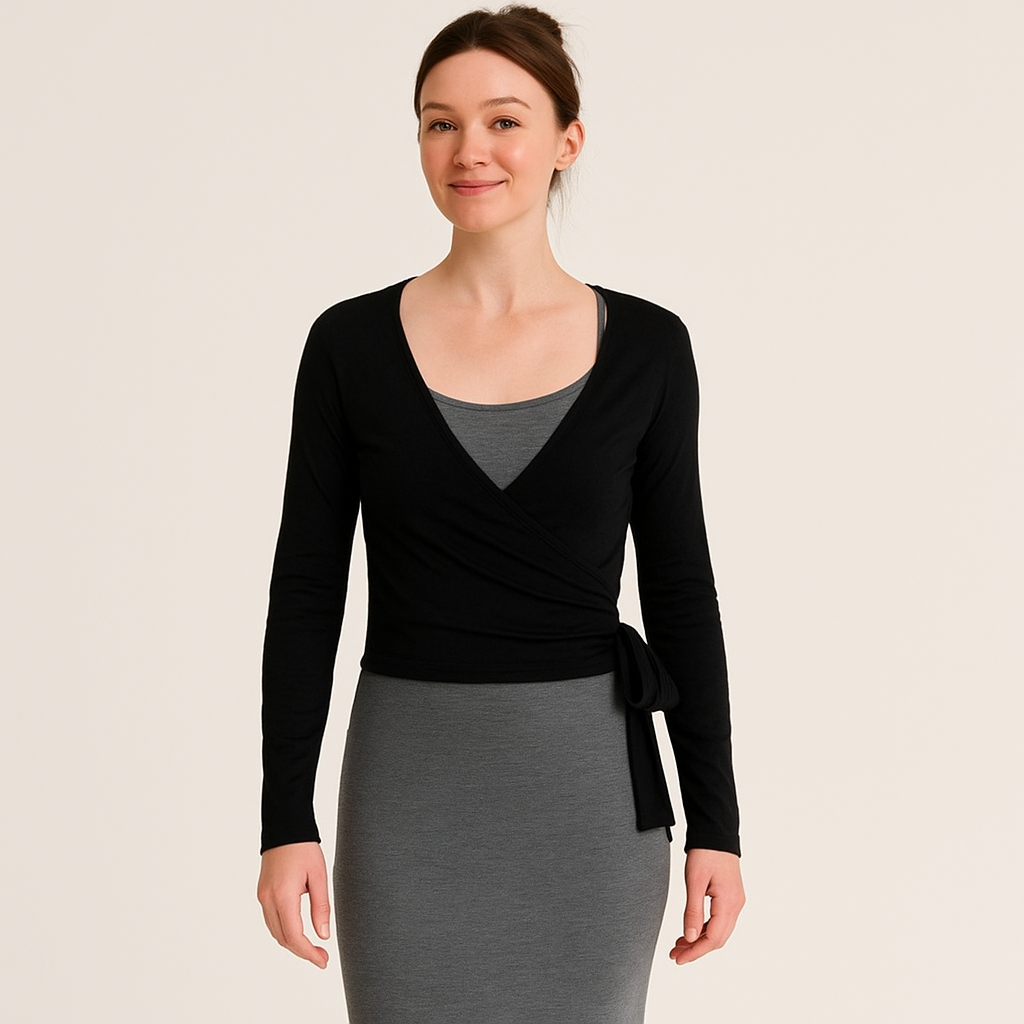 Women's Long Sleeve Pilates Top – Stretch Fit Workout Shirt