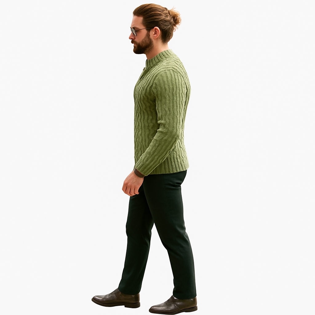 Men’s Premium Knitted Jumper – Warm Wool Blend, Soft Crew-Neck