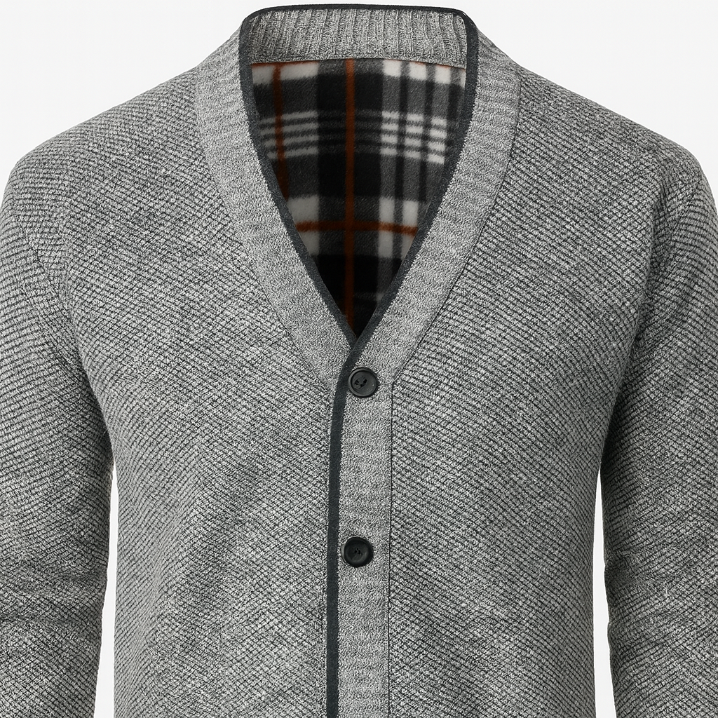 Men’s Classic V-Neck Button Vest – Smart Knit Layer