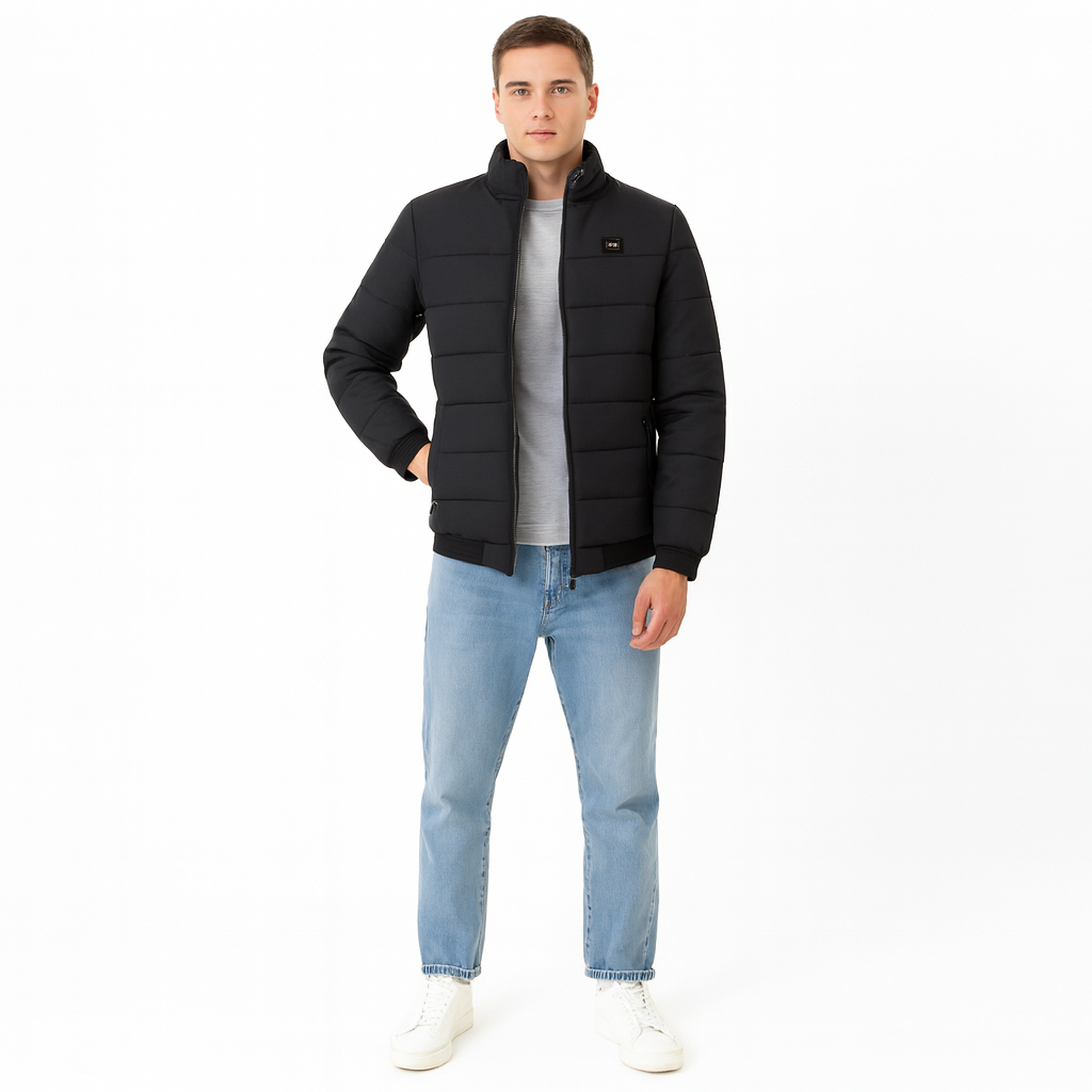 Men’s Fleece-Lined Jacket – Warm Sherpa Collar, Casual Layering