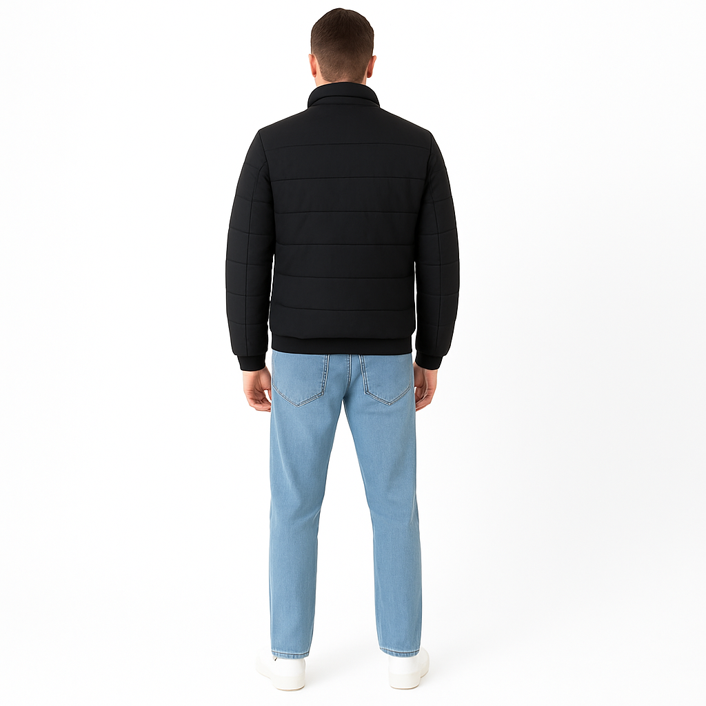 Men’s Fleece-Lined Jacket – Warm Sherpa Collar, Casual Layering