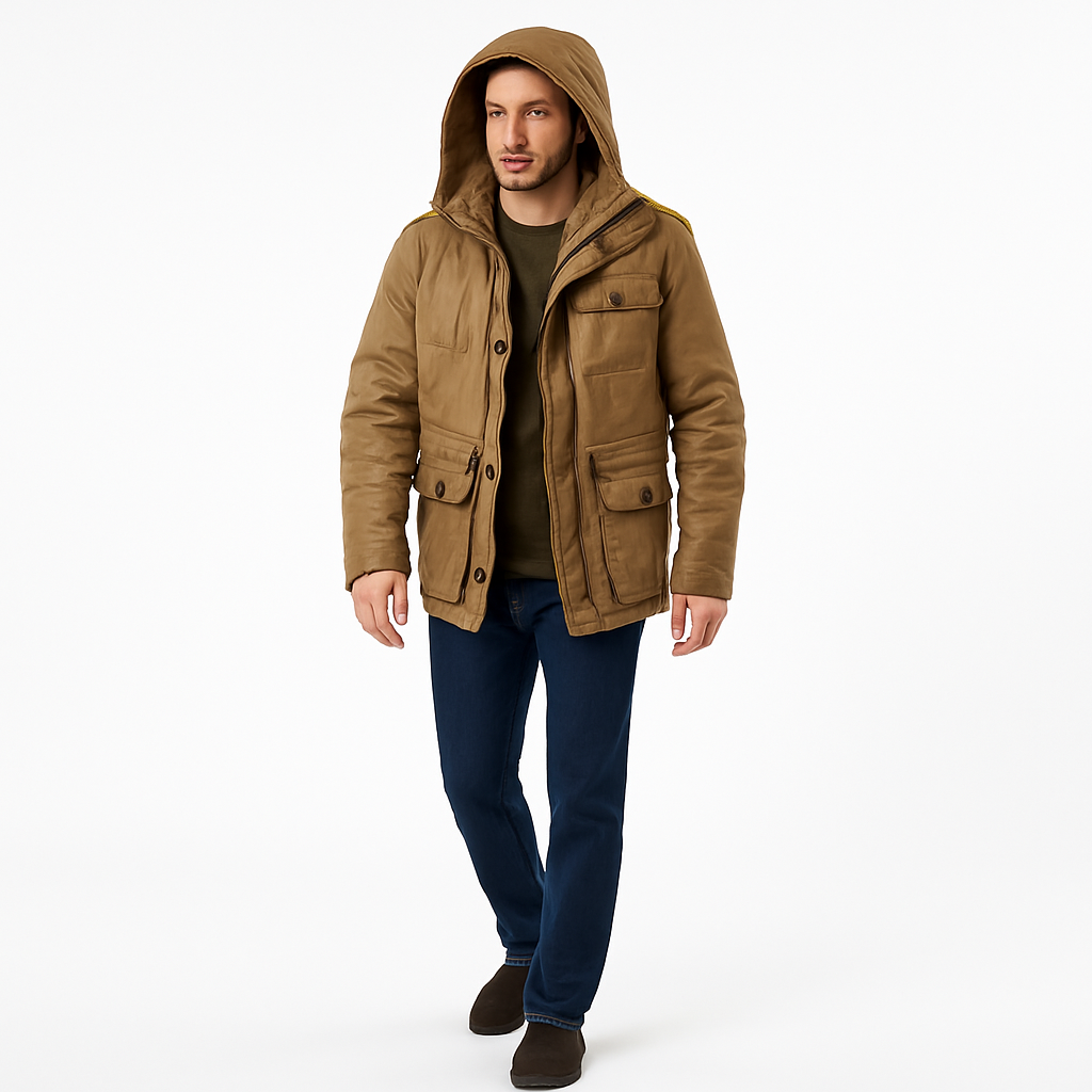 Men’s Weather-Resistant Parka with Warm Insulation – Outdoor Ready