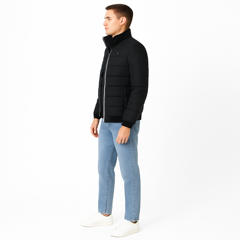 Men’s Fleece-Lined Jacket – Warm Sherpa Collar, Casual Layering