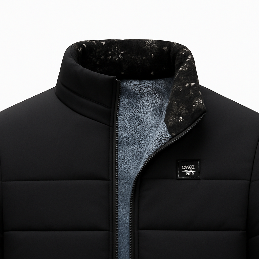 Men’s Fleece-Lined Jacket – Warm Sherpa Collar, Casual Layering