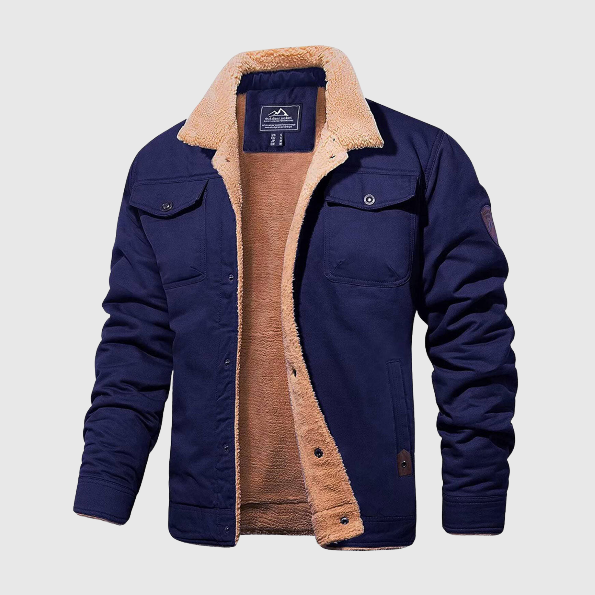 Men’s Tough Sherpa-Lined Bomber Jacket for Classic Cold Style