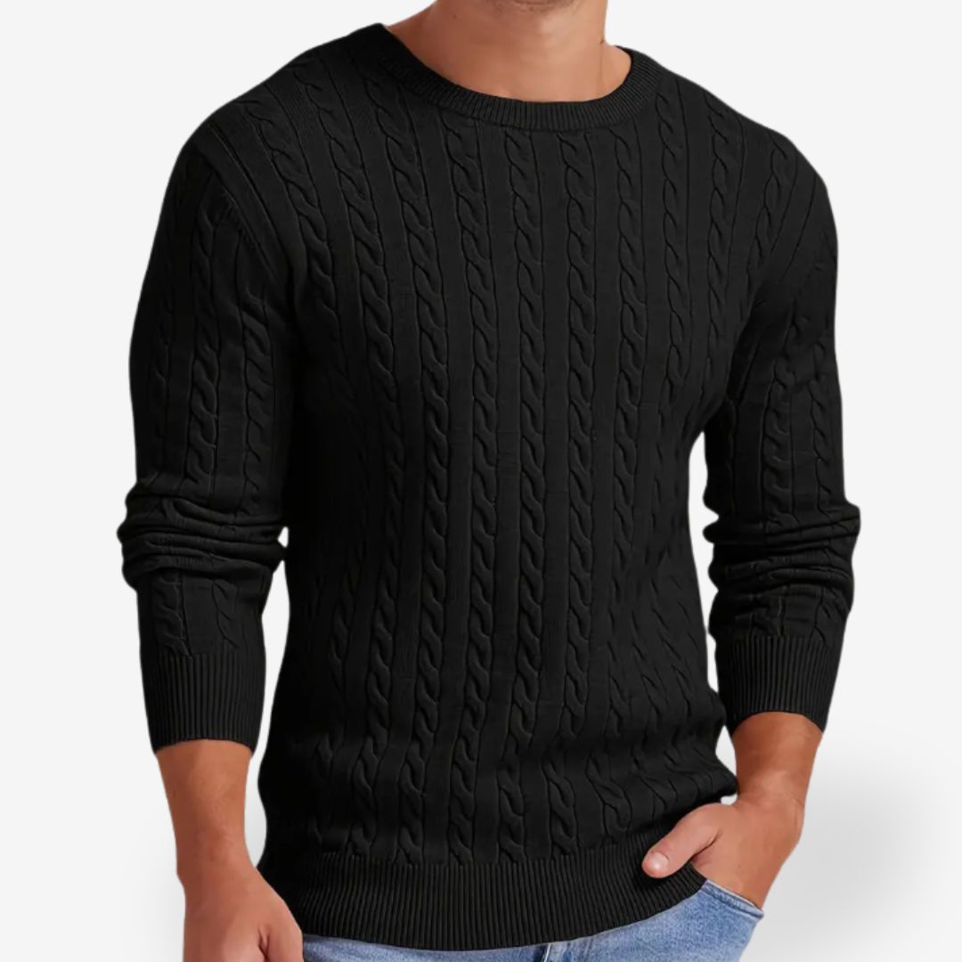 Men’s Chunky Knit Jumper – Warm Wool Blend, Cosy Cable Design