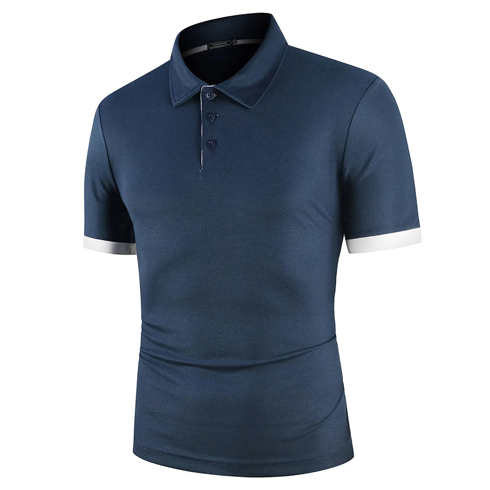 Men’s Slim Lightweight Blue Polo Shirt – Smart Spring Top