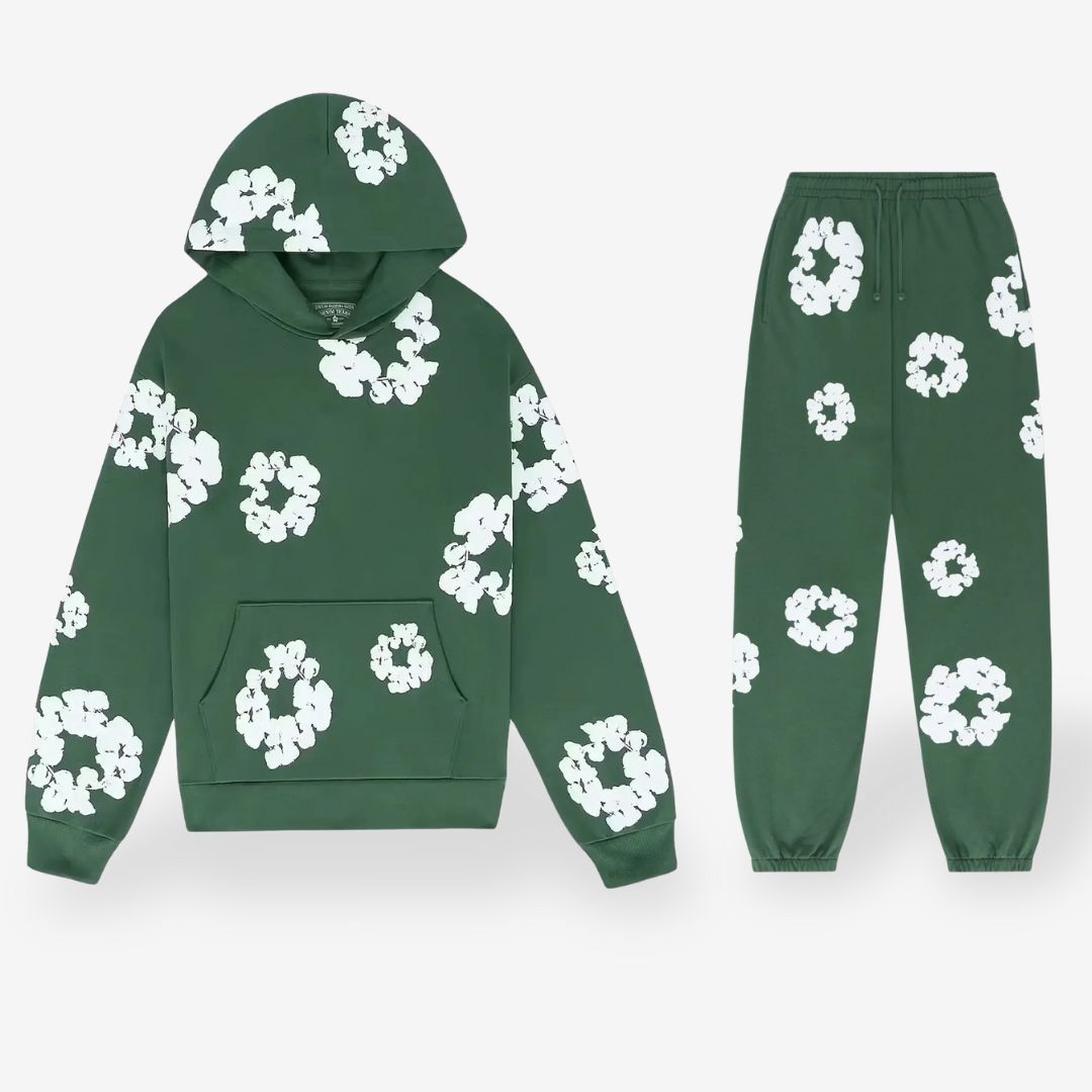 Unisex Floral Print Tracksuit Hoodie & Joggers – Lightweight Lounge Set