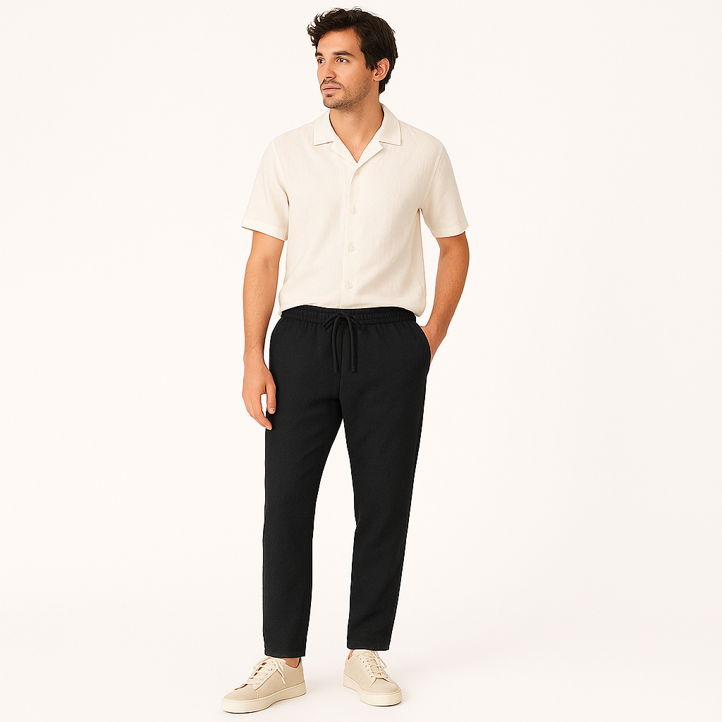 Men's Regular Fit Linen Trousers – Classic Summer Smart Casual