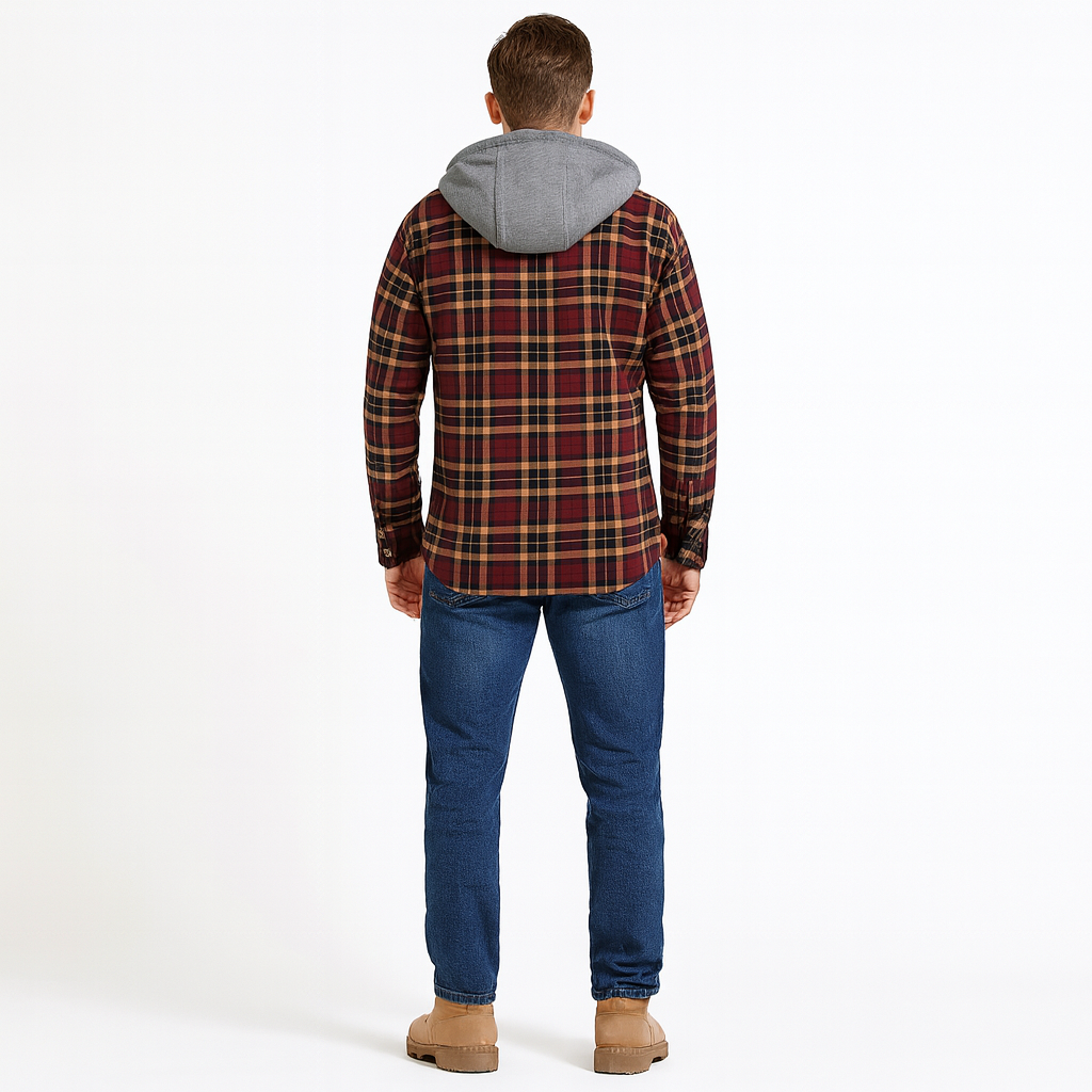Men’s Woodland-Pattern Lined Jacket – Insulated Spring Outdoor Layer