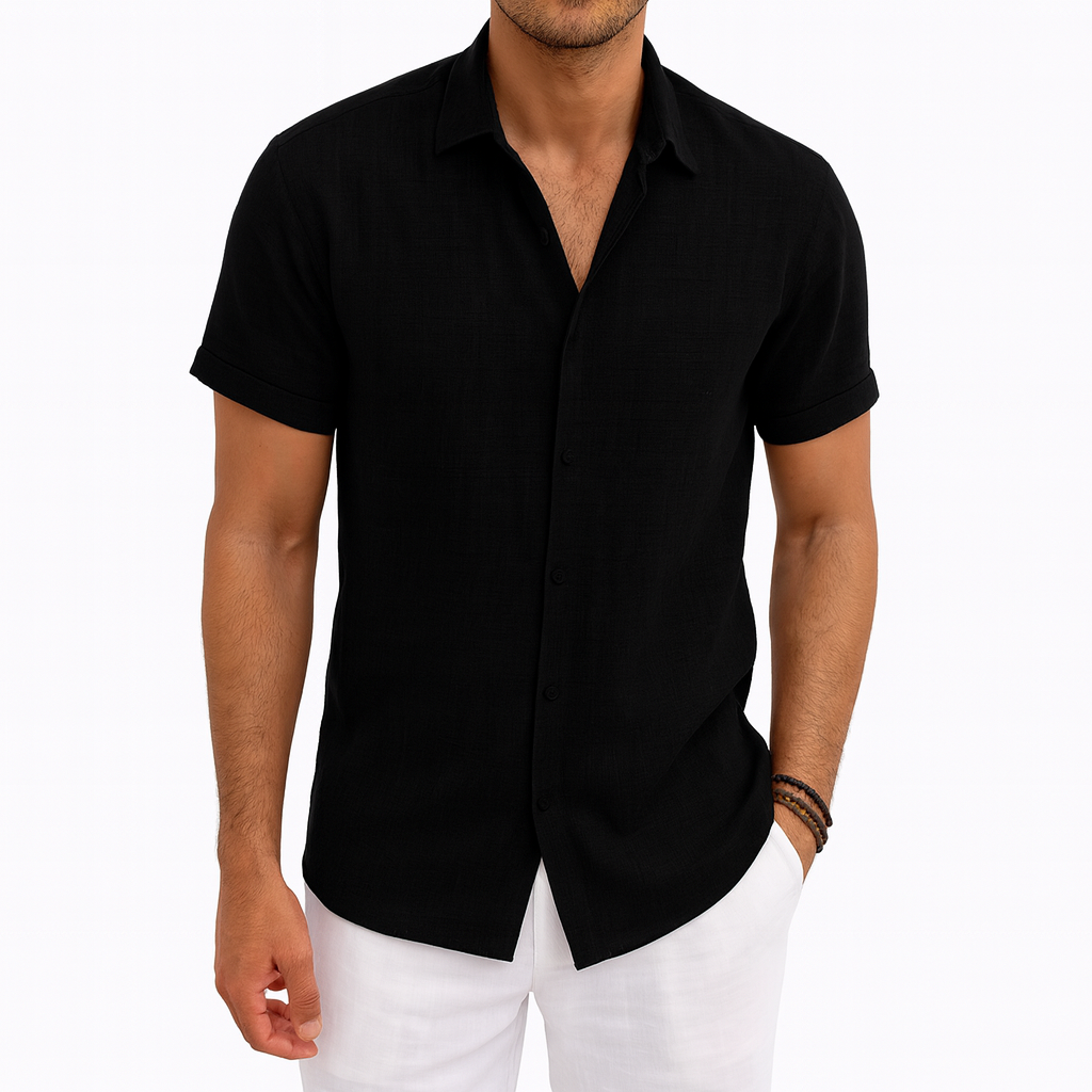 Lightweight Linen Short-Sleeve Shirt for Men – Casual Summer Essential