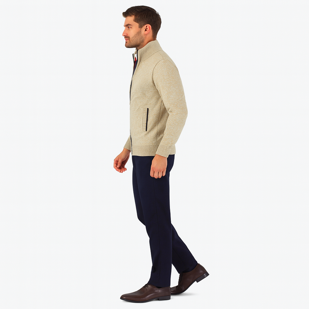 Men’s Lightweight Zip-Up Knit Jumper – Smart Layering Top