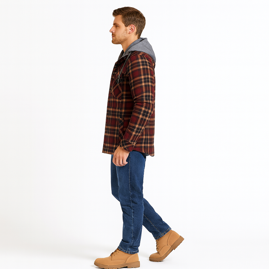 Men’s Woodland-Pattern Lined Jacket – Insulated Spring Outdoor Layer