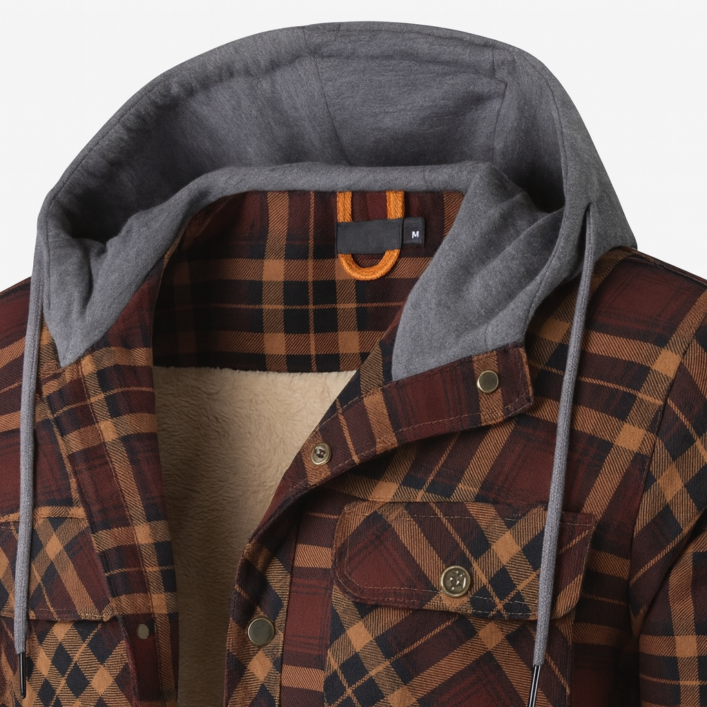 Men’s Woodland-Pattern Lined Jacket – Insulated Spring Outdoor Layer